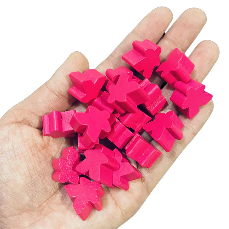 100 Wooden Meeples 16mm (0.63 in) 14-Color Board Game Pawns Replacement Set