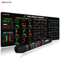 Stock Market Trader Desk Mat — Large Candlestick Chart Mouse Pad 31.4 x 11.8 in (800 x 300 x 2 mm) Stitched Edge Rubber Base