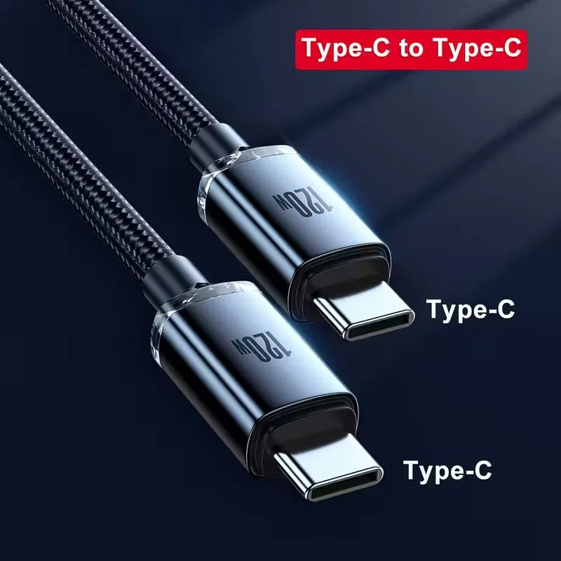 120W Fast Charge Cable PD Quick Charging High Quality USB C TO USB Type C Cable For iPhone Xiaomi 17 Plus Pro Max Samsung S24