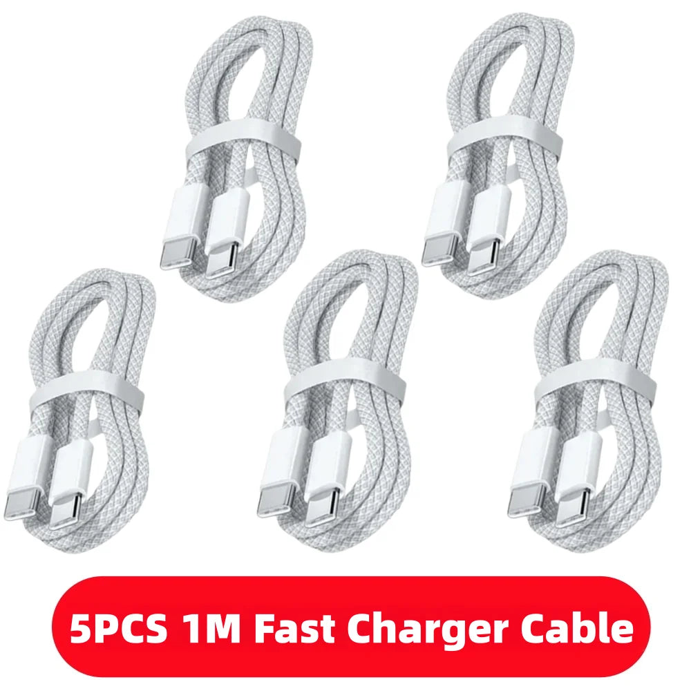 1-10PCS USB C Cable to USB C 100W Fast Charging Charger Cable Supports Fast Charging For iPhone 16 17 Samsung Xiaomi Huawei etc
