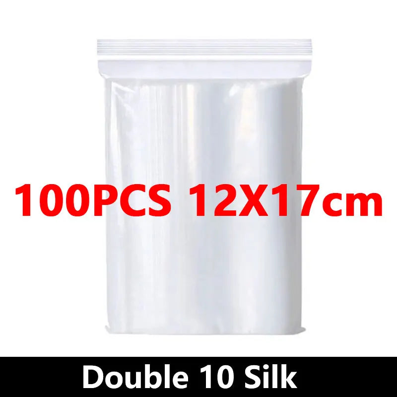 100-Pack Heavy-Duty Clear Resealable Ziplock Bags – Small Plastic Storage Bags for Jewelry, Food & Crafts