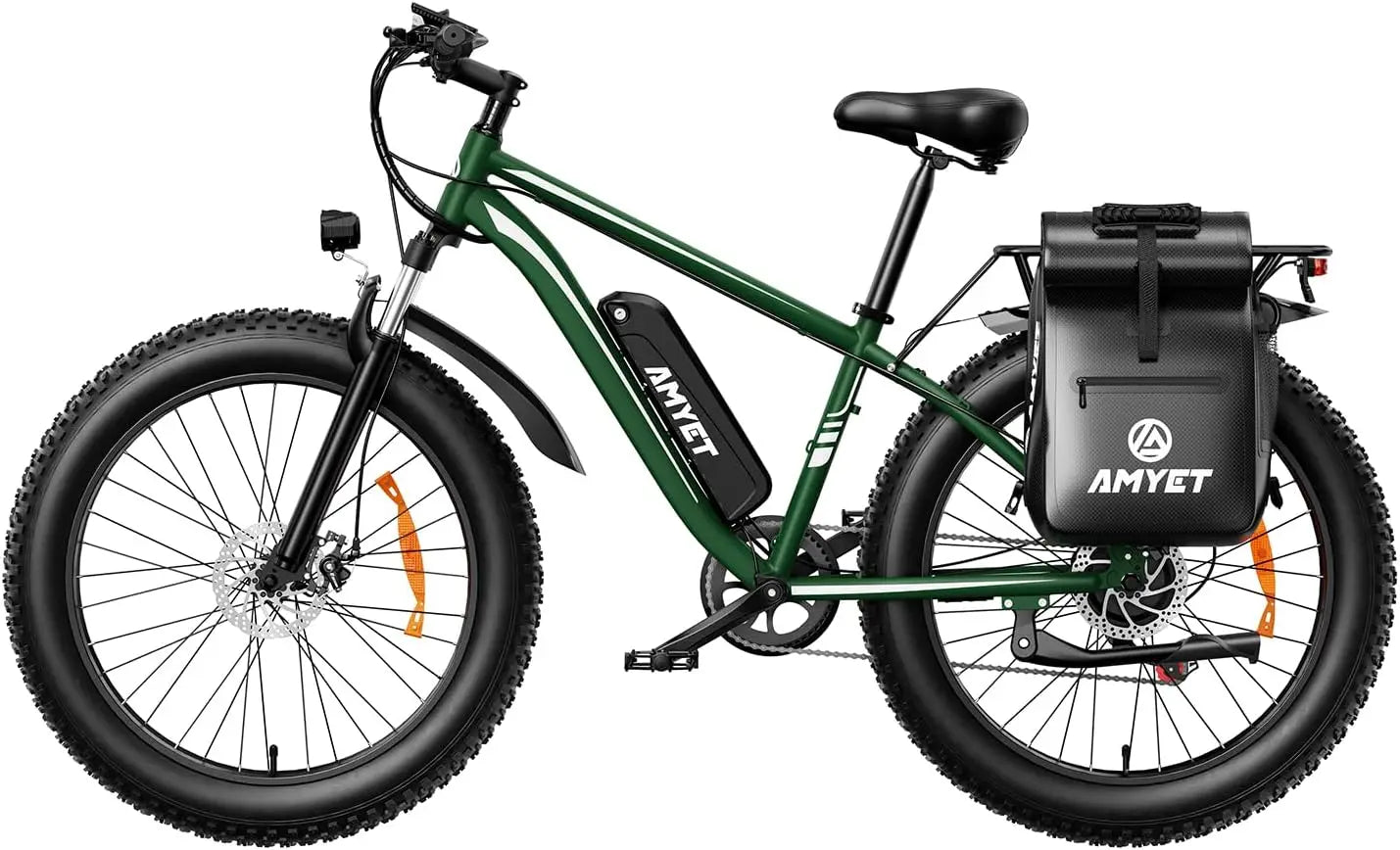 1000W 48V 15Ah Electric Fat Tire Mountain Bike — 26-inch x 4-inch (66×10 cm), Dual Suspension, 28 mph, Removable Battery, 330 lb Capacity