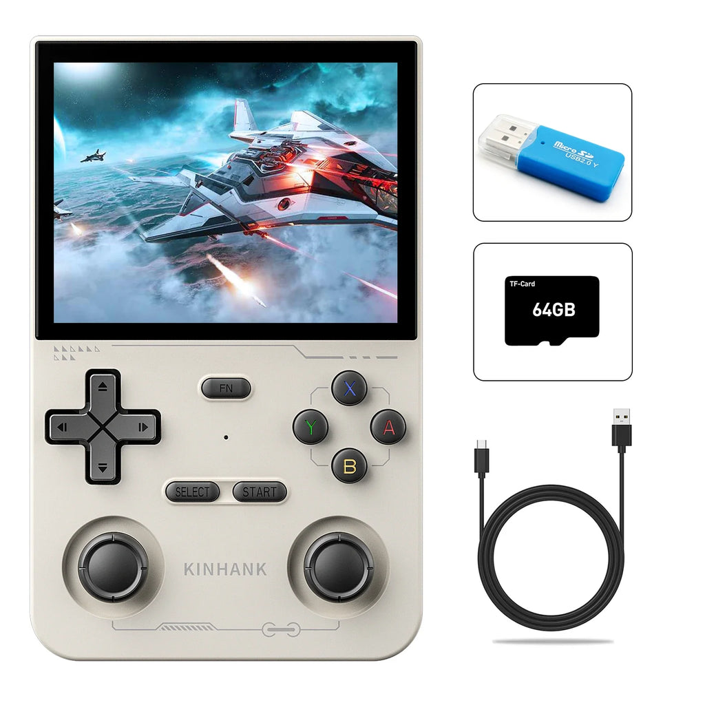 Retro Handheld Game Console 3.5-Inch (8.9 cm) IPS 500-nit Screen 16,000+ Games PS1 PSP N64 DC SS Emulators