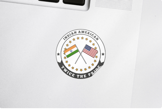 Indian-American Sticker: "Twice the Pride"