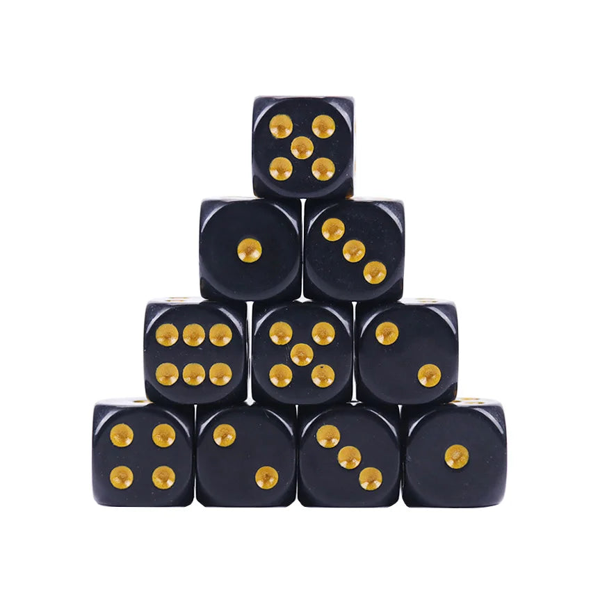 10-Piece Acrylic D6 Dice Set 16mm (0.63 in) – Carved Six-Sided Game Dice for RPG, Dungeons & Dragons & Board Games