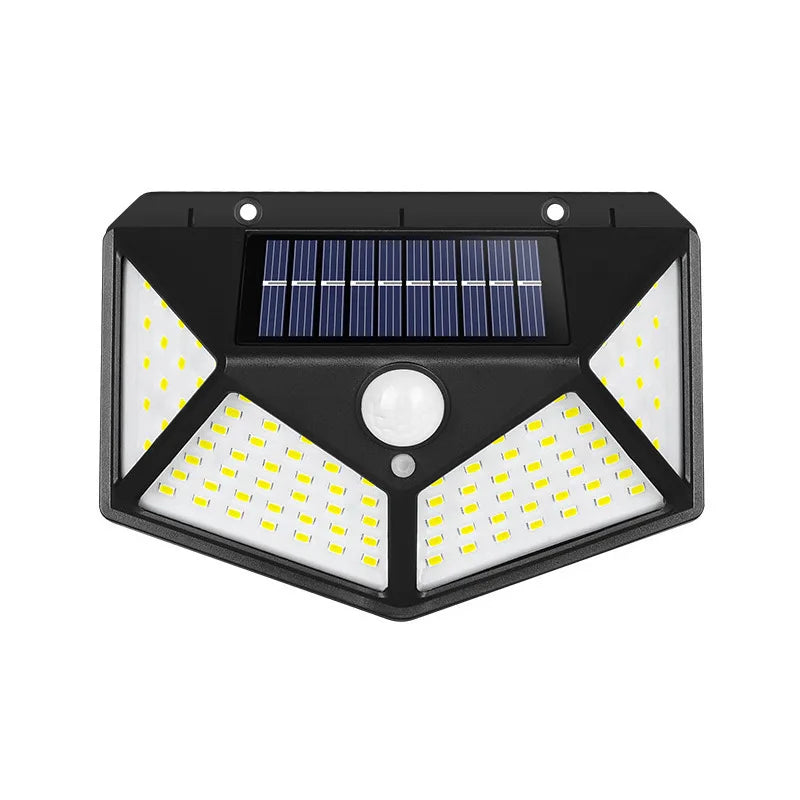 100-LED Solar Wall Light with PIR Motion Sensor - Outdoor Solar Powered Garden & Pathway Lamp