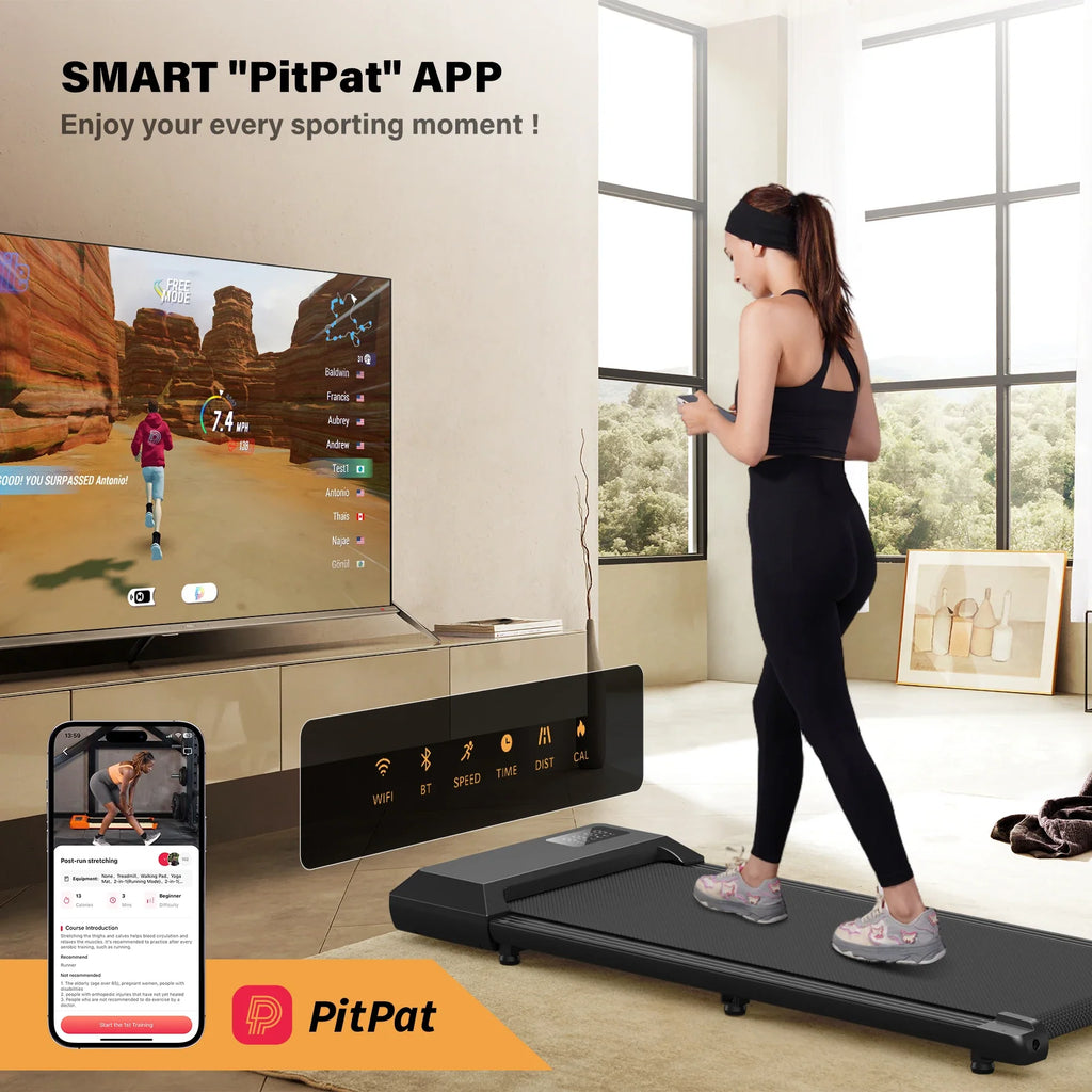 Under-Desk Walking Pad Treadmill — 2.5HP, App & Remote, LCD Display