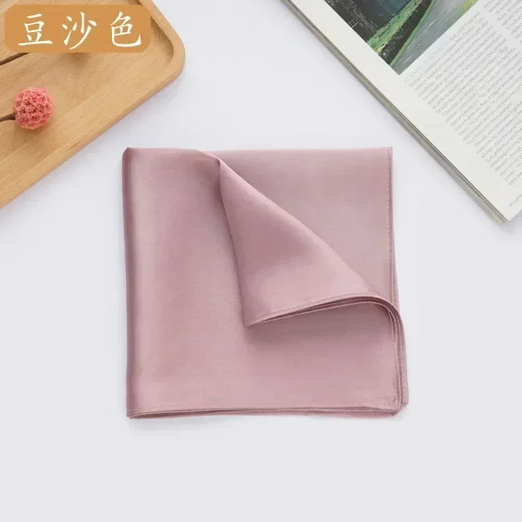 100% Mulberry Silk Men's Pocket Square 35cm (13.8in) Solid Tatting Handkerchief