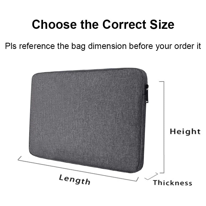 Waterproof Canvas Laptop Sleeve 11–15.6 Inch — Padded Protective Case