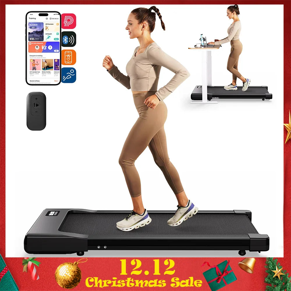 Under-Desk Walking Pad Treadmill 2-in-1 — 2.5HP, Remote & LED Display