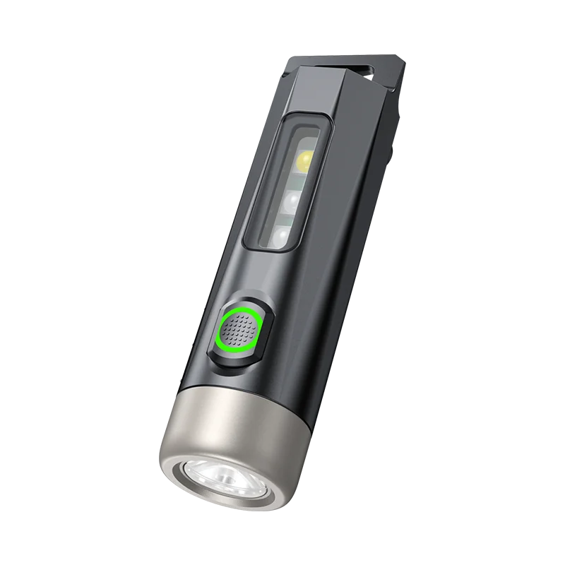 Mini EDC Keychain Flashlight — USB-C, UV, SOS, Waterproof