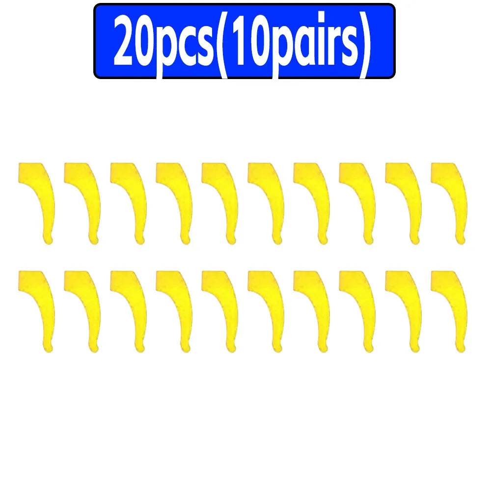 100-Pack Silicone Anti-Slip Eyeglass Ear Hooks Temple Tips – 33 x 10 mm (1.3 x 0.39 in)