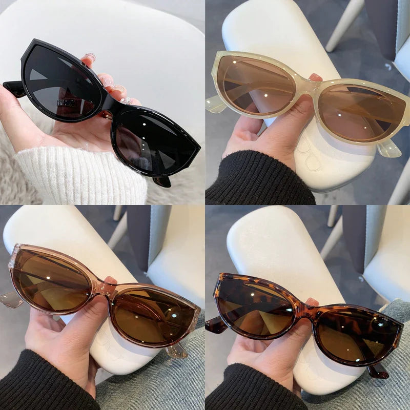 1/4pcs New Fashion Casual Cat Eye Sunglasses Vintage Brand Designer Sun Glasses Female Multi Color Eyewear UV400 Gafas De Sol