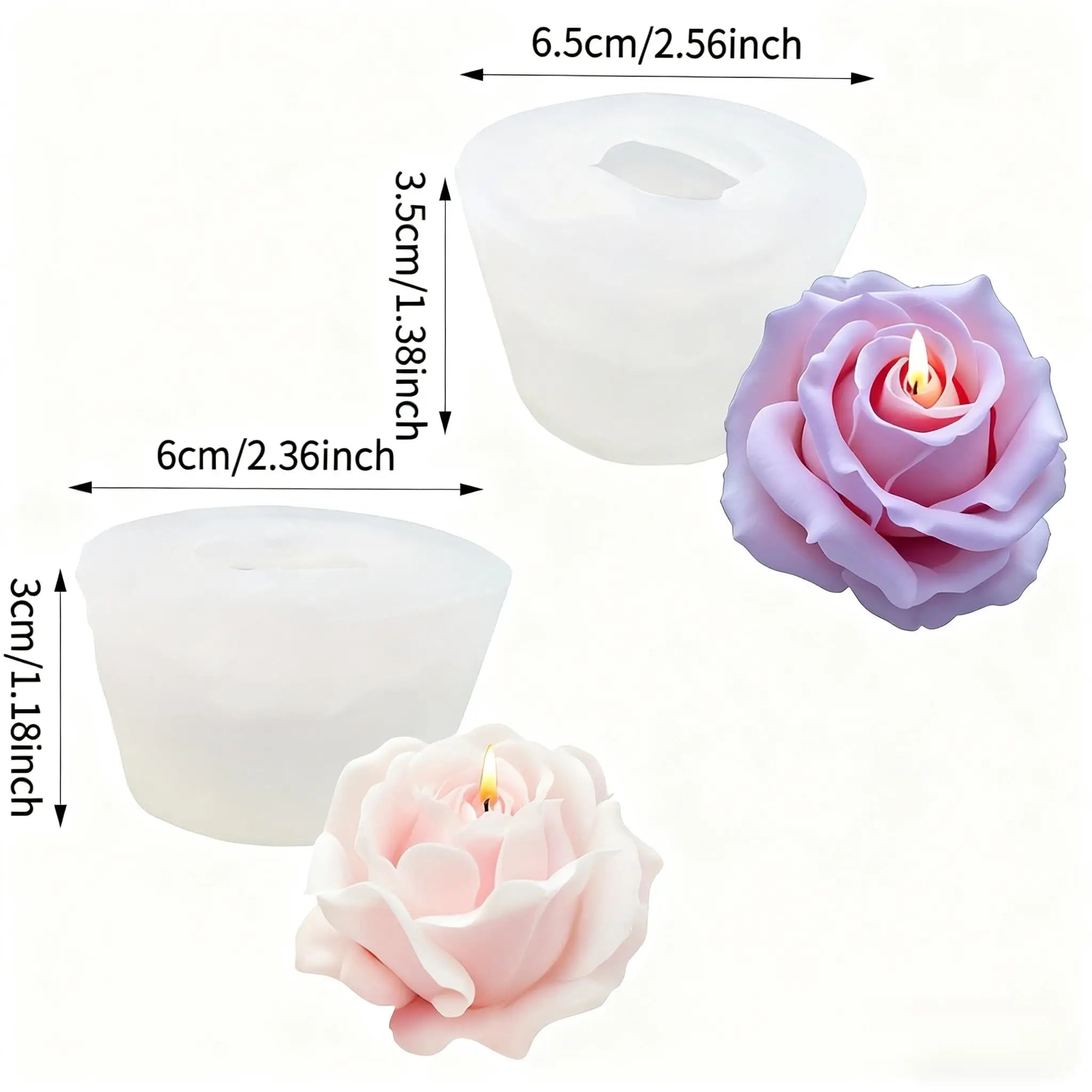 1 Reusable Rose S1-Pack Rose Silicone Mold for Soap, Candle, Clay & Plaster Crafts, Layered Petal Realistic Center, Flexible Reusable DIY Mold