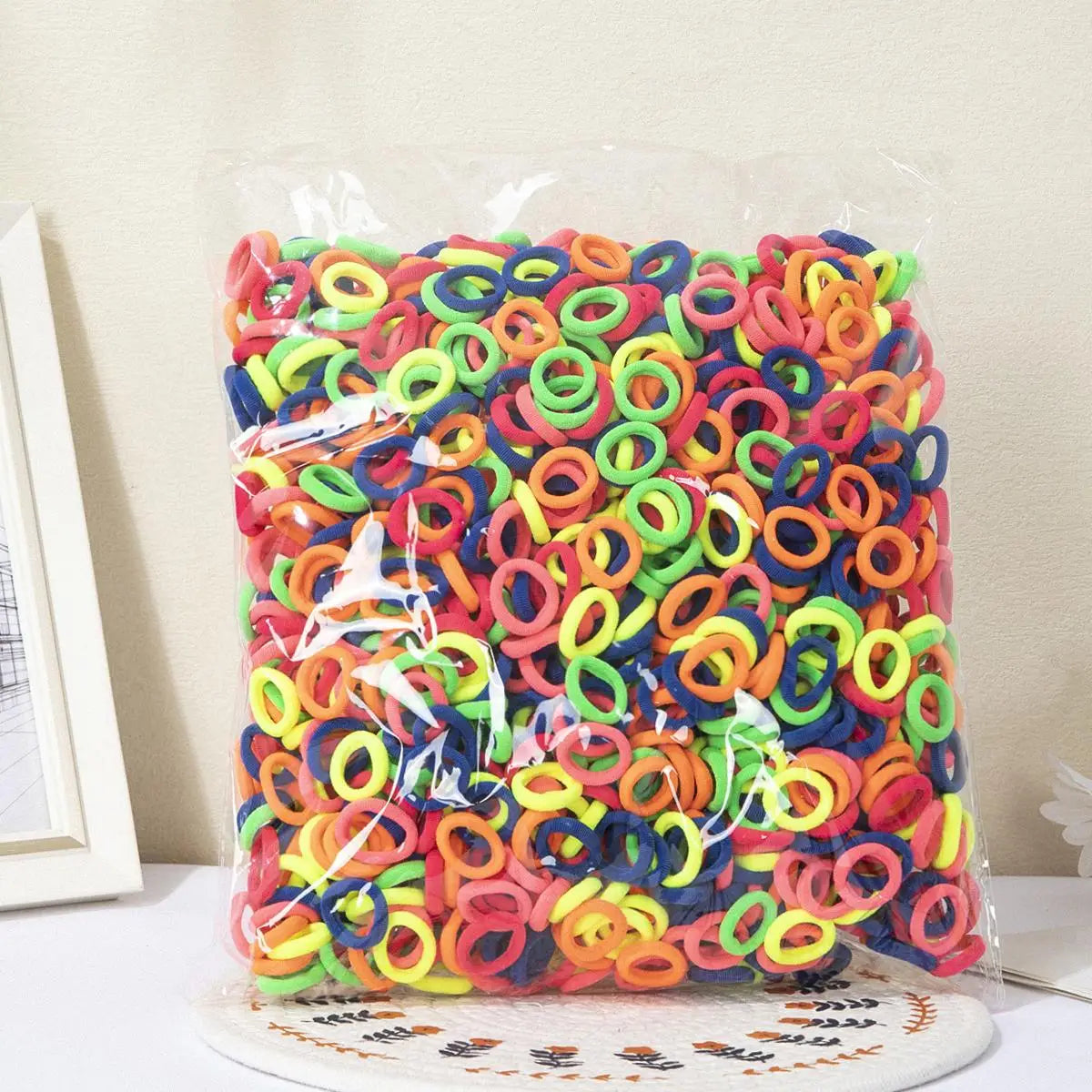 100-Pack Colorful Elastic Hair Loops Ponytail Holders – Nylon Hair Ties for Women & Girls Daily Wear
