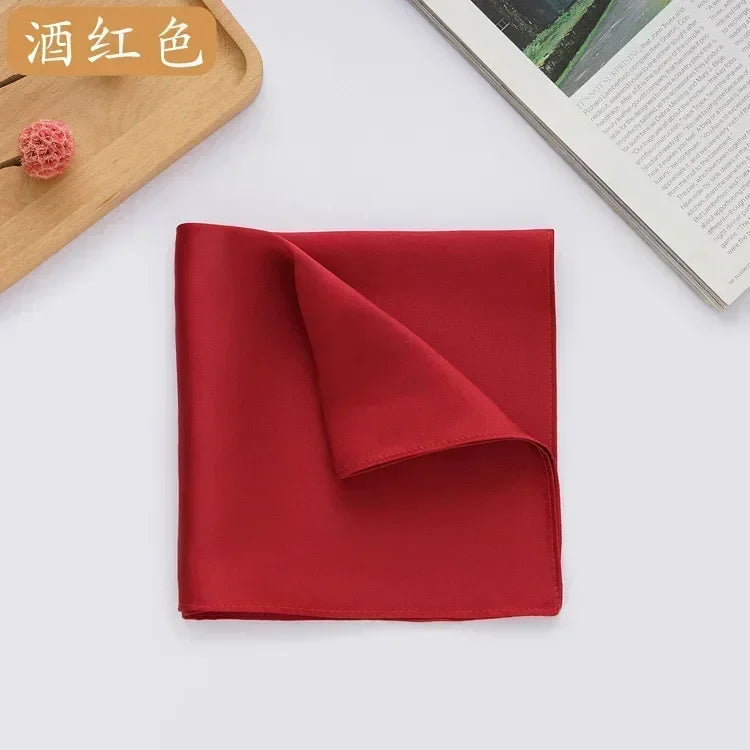100% Mulberry Silk Men's Pocket Square 35cm (13.8in) Solid Tatting Handkerchief
