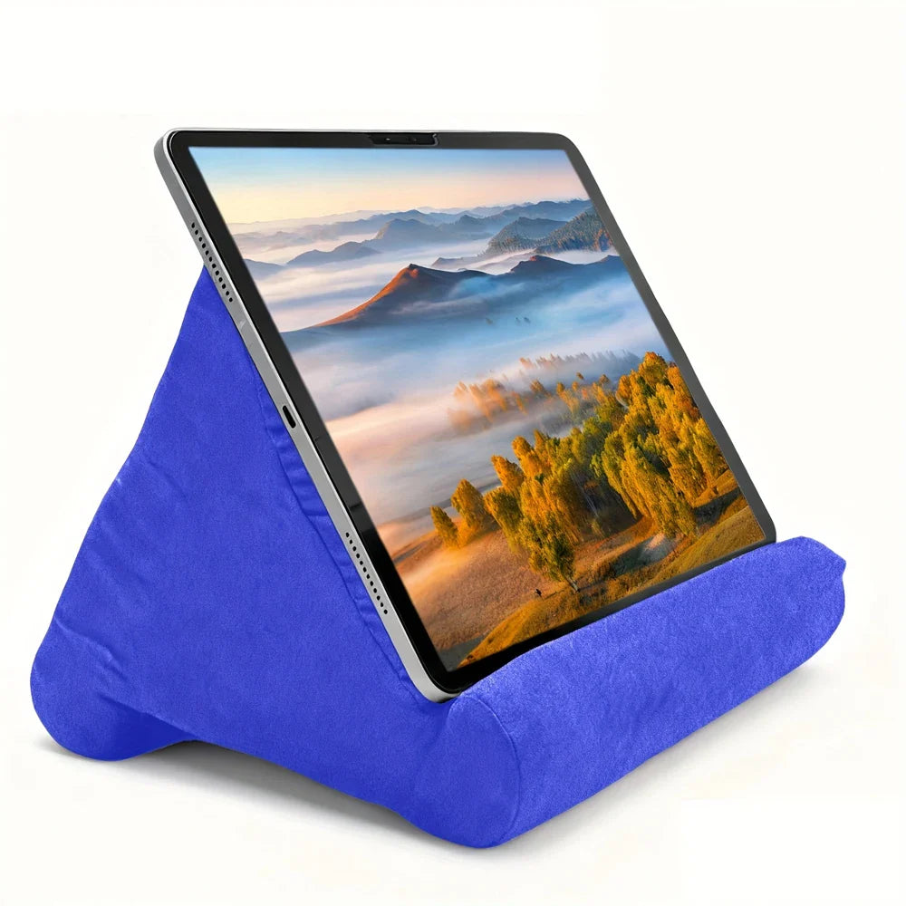 Multi-Angle Sponge Pillow Tablet Stand - Soft Cushion Holder for 7-12 Inch Tablets, Bed & Desk Reading Dock