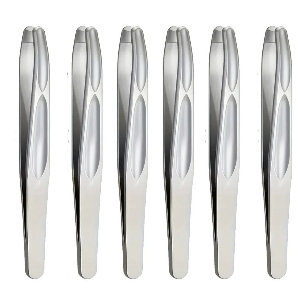Premium Round Head Tweezers for Eyebrow & Facial Hair Removal Seamless Clips Short Hair Precision Beard Clip