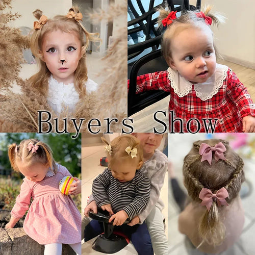 10-Pack Cute Solid Ribbon Bow Hair Clips for Baby Girls — Handmade Bowknot Barrettes & Kids Hair Accessories