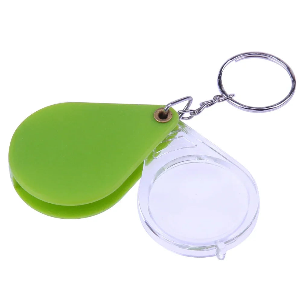 10x / 15x Folding Keychain Magnifier - Portable Pocket Loupe for Jewelry, Coins & Stamps