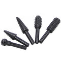 5-Piece Black Wolf Tooth Rotary Burr Set — Woodworking Grinding & Polishing Bits for Rotary Tools