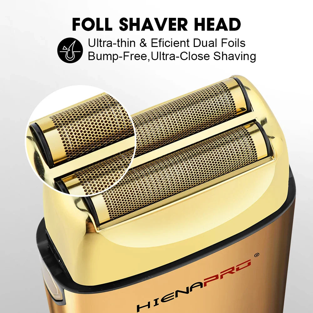 Men's Rechargeable Electric Shaver & Hair Clipper – Metal Housing, USB Fast Charge, Hypoallergenic Foil