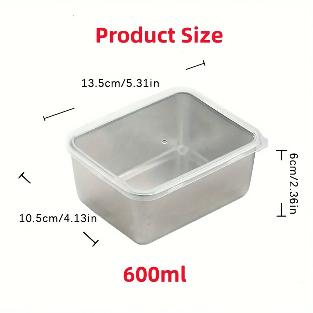 6-Piece Stainless Steel Food Storage Containers Set - Leakproof Stackable Reusable Meal Prep Containers for Camping, Picnics & School