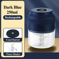 250ml Mini Wireless USB Rechargeable Electric Vegetable Chopper Garlic Crusher Food Chopper for Kitchen Gadgets for Garlic