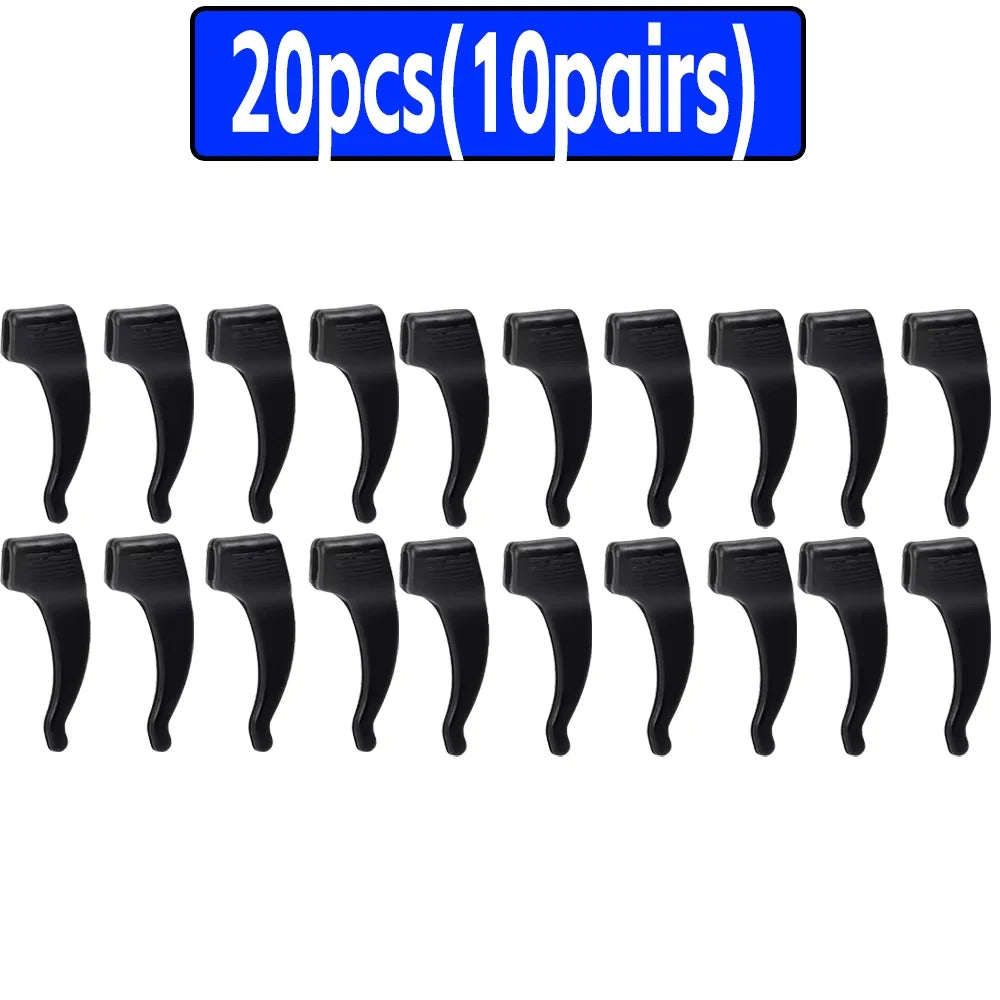 100-Pack Silicone Anti-Slip Eyeglass Ear Hooks Temple Tips – 33 x 10 mm (1.3 x 0.39 in)