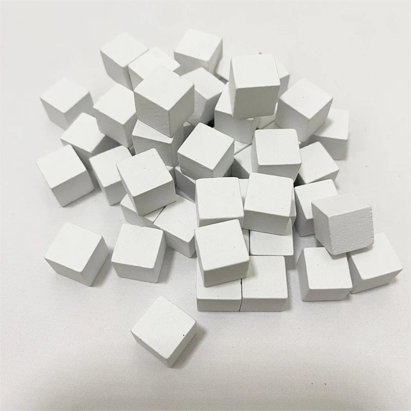 100-Pack 10mm (0.39 in) Colorful Wooden Cubes - Dice Tokens for Crafts, Board Games & Early Education