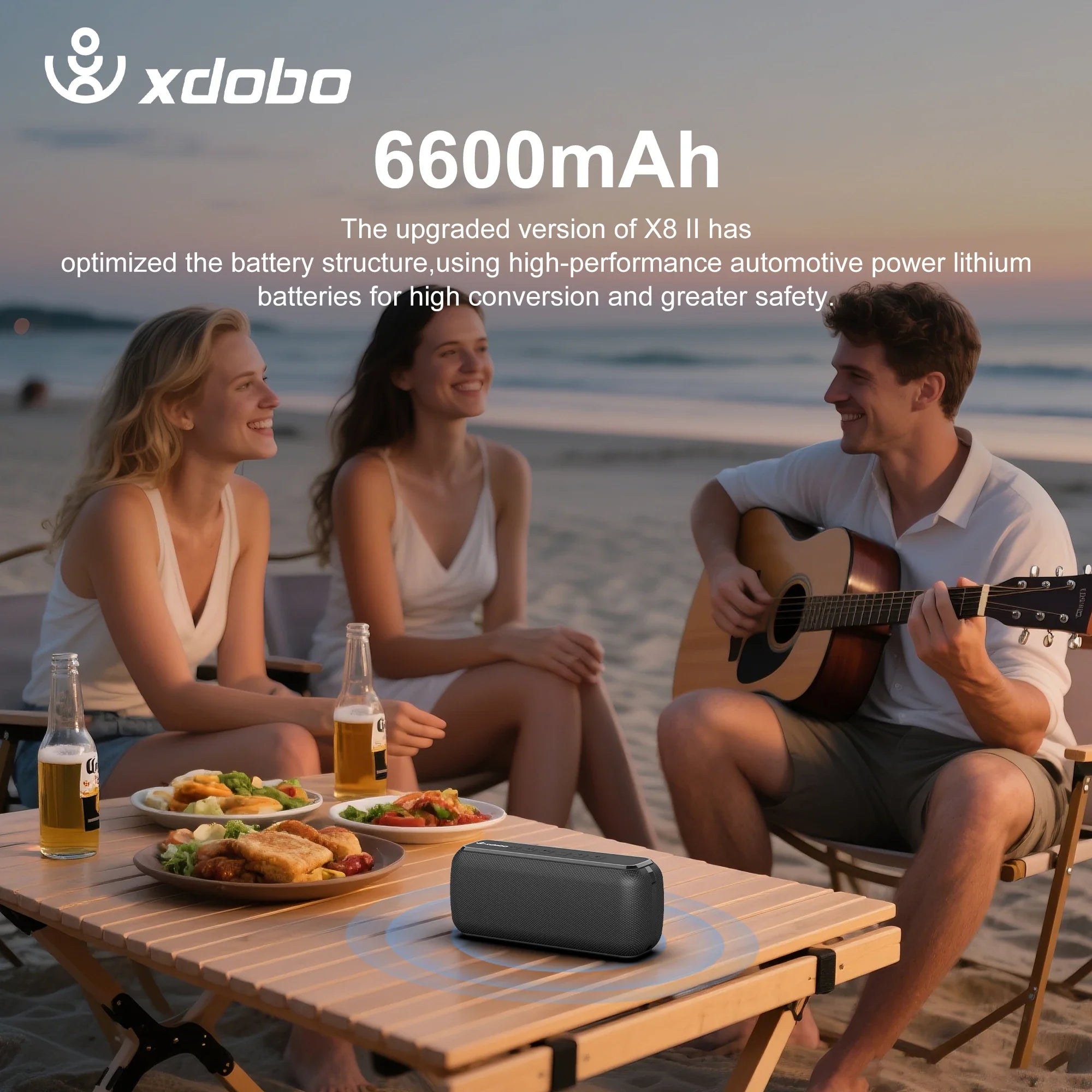 60W Portable Bluetooth Speaker (Bluetooth 5.0) – 6600mAh Power Bank, IPX5 Waterproof, TWS Wireless Bass Boombox