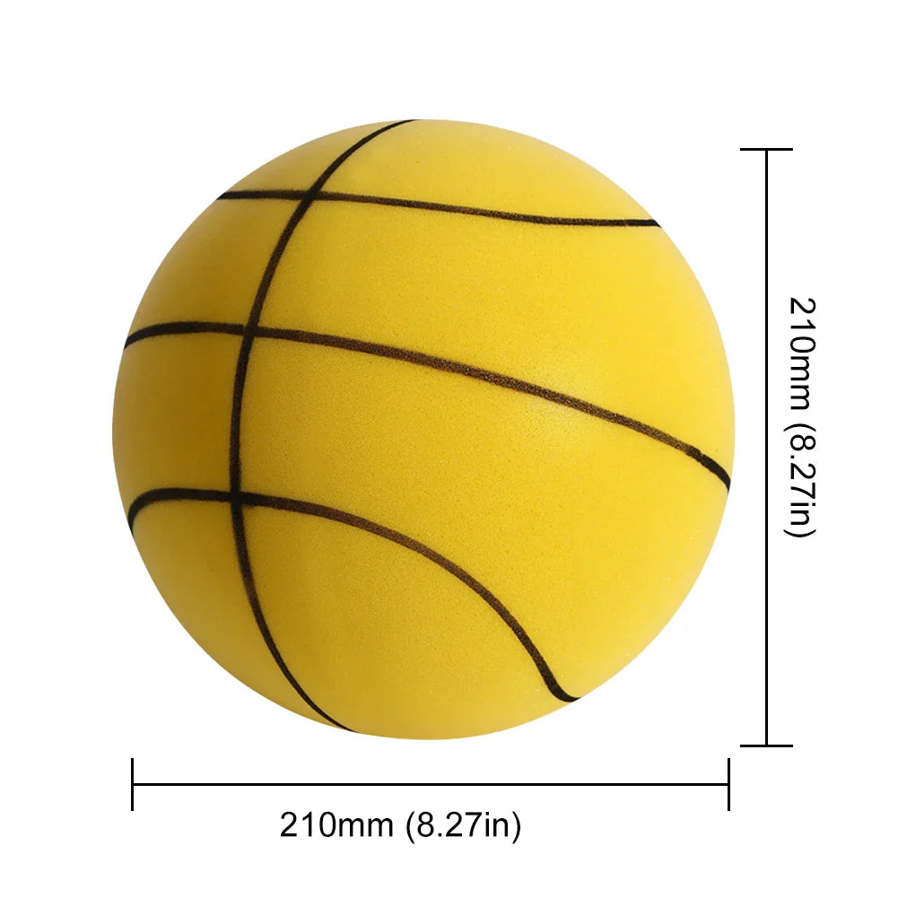 Kids Silent Foam Basketball — Indoor Squeezable Bounce Ball, Sizes 3/5/7
