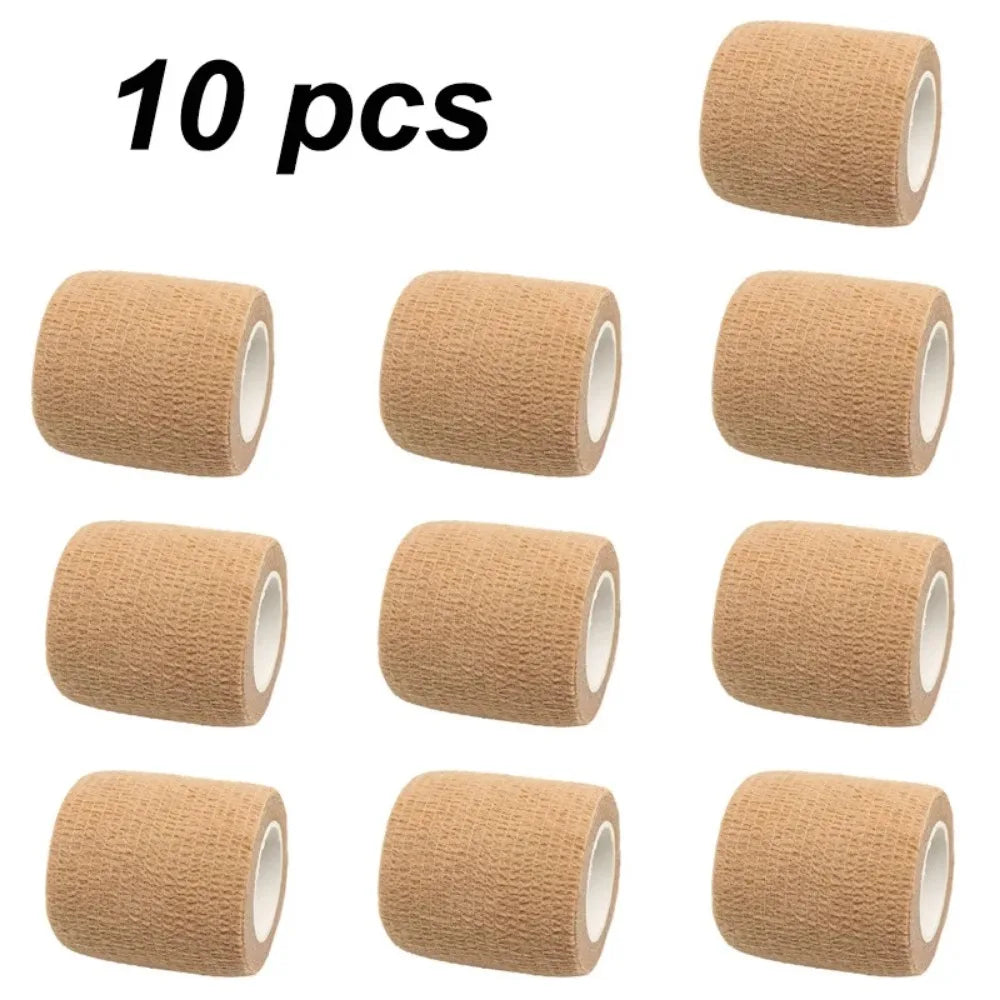 10/12-Pack Colorful Self-Adhesive Elastic Cohesive Bandage Wrap 5 cm x 4.8 m (1.96 in x 189 in) for Knee, Finger, Ankle, Palm & Pet Care