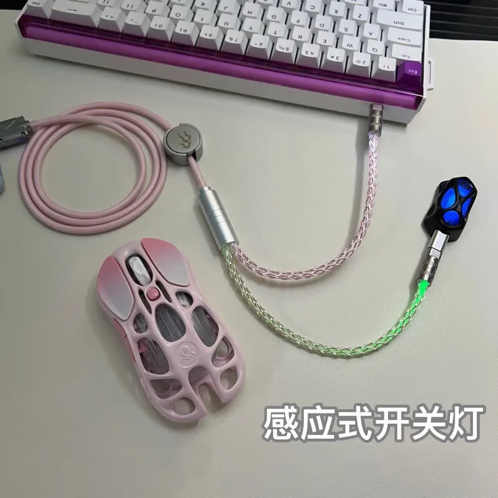 8k Magnetic Lighting Supports Dual 1 in 2 Type-C Magnetic Axis Keyboard Cable Mechanical Keyboard Cable Usb to Type C
