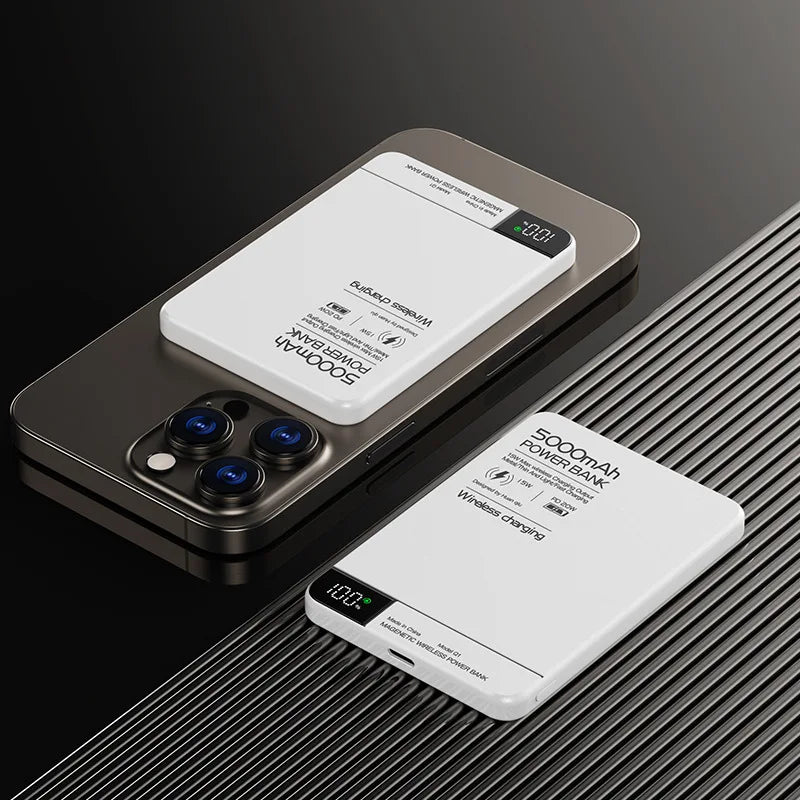 10000mAh Magnetic Wireless Power Bank 20W PD Fast Charge Qi Magnetic Charger for MagSafe-Compatible & Qi Smartphones