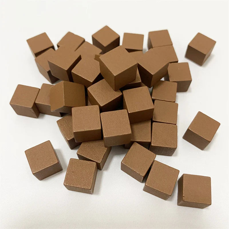 100-Pack 10mm (0.39 in) Colorful Wooden Cubes - Dice Tokens for Crafts, Board Games & Early Education