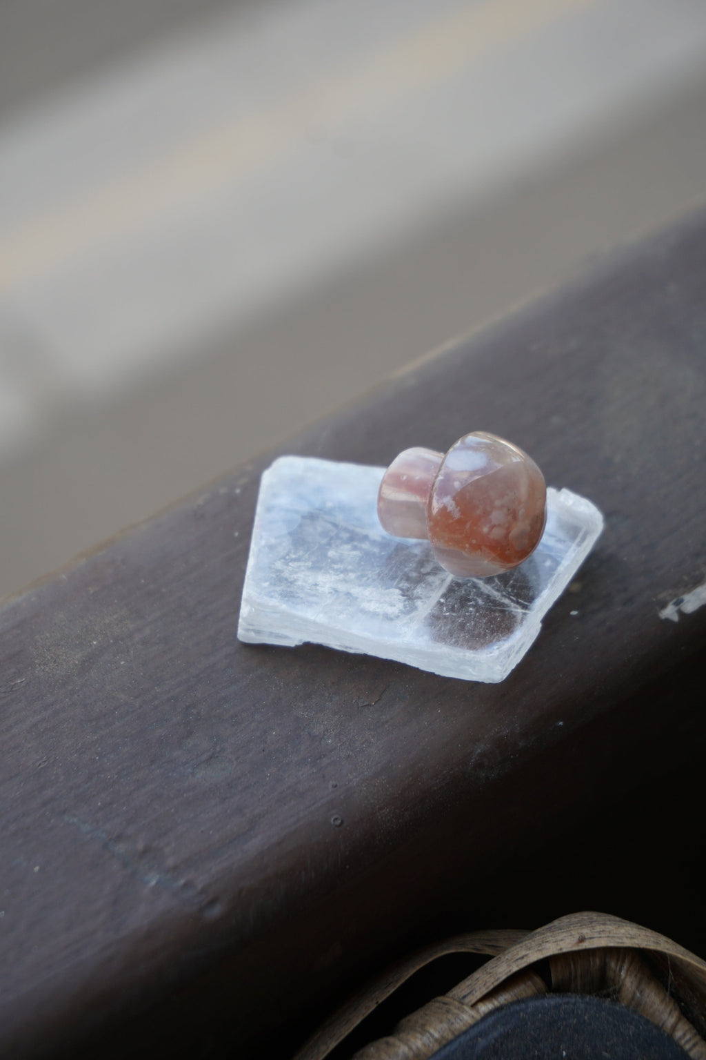selenite | satin spar crystal slab | charging plate (mini)