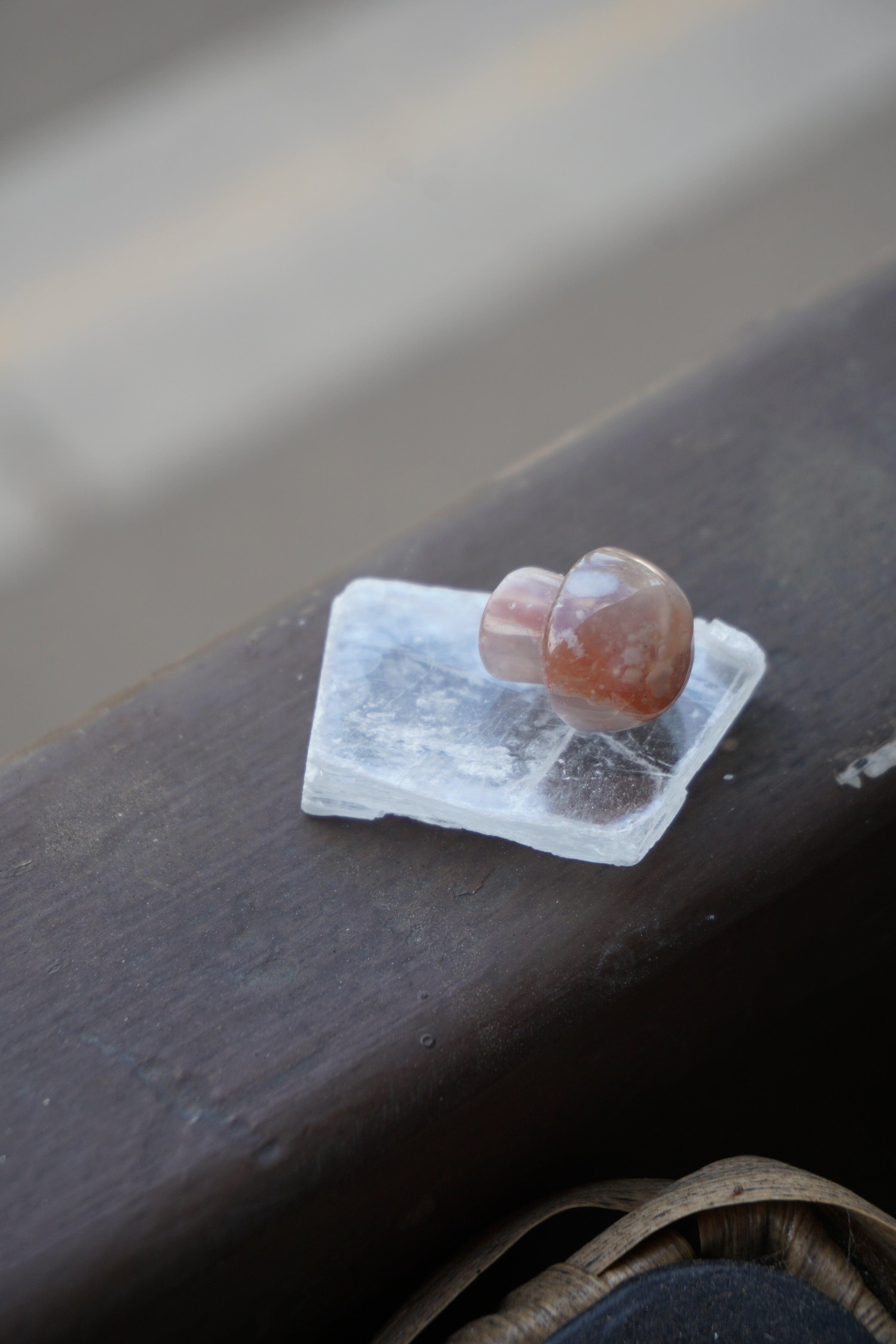 selenite | satin spar crystal slab | charging plate (mini)