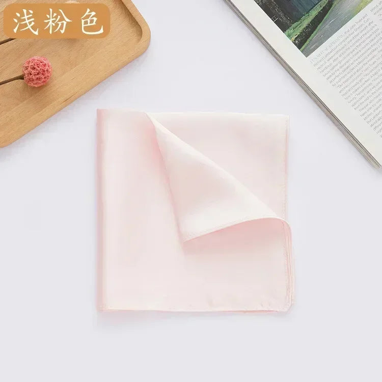 100% Mulberry Silk Men's Pocket Square 35cm (13.8in) Solid Tatting Handkerchief