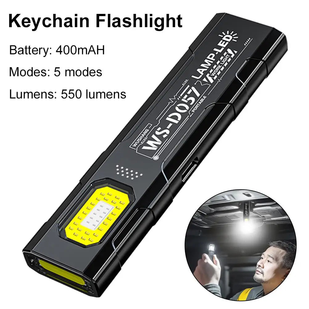 Mini Keychain LED Flashlight — USB-C Rechargeable, Magnetic, Waterproof