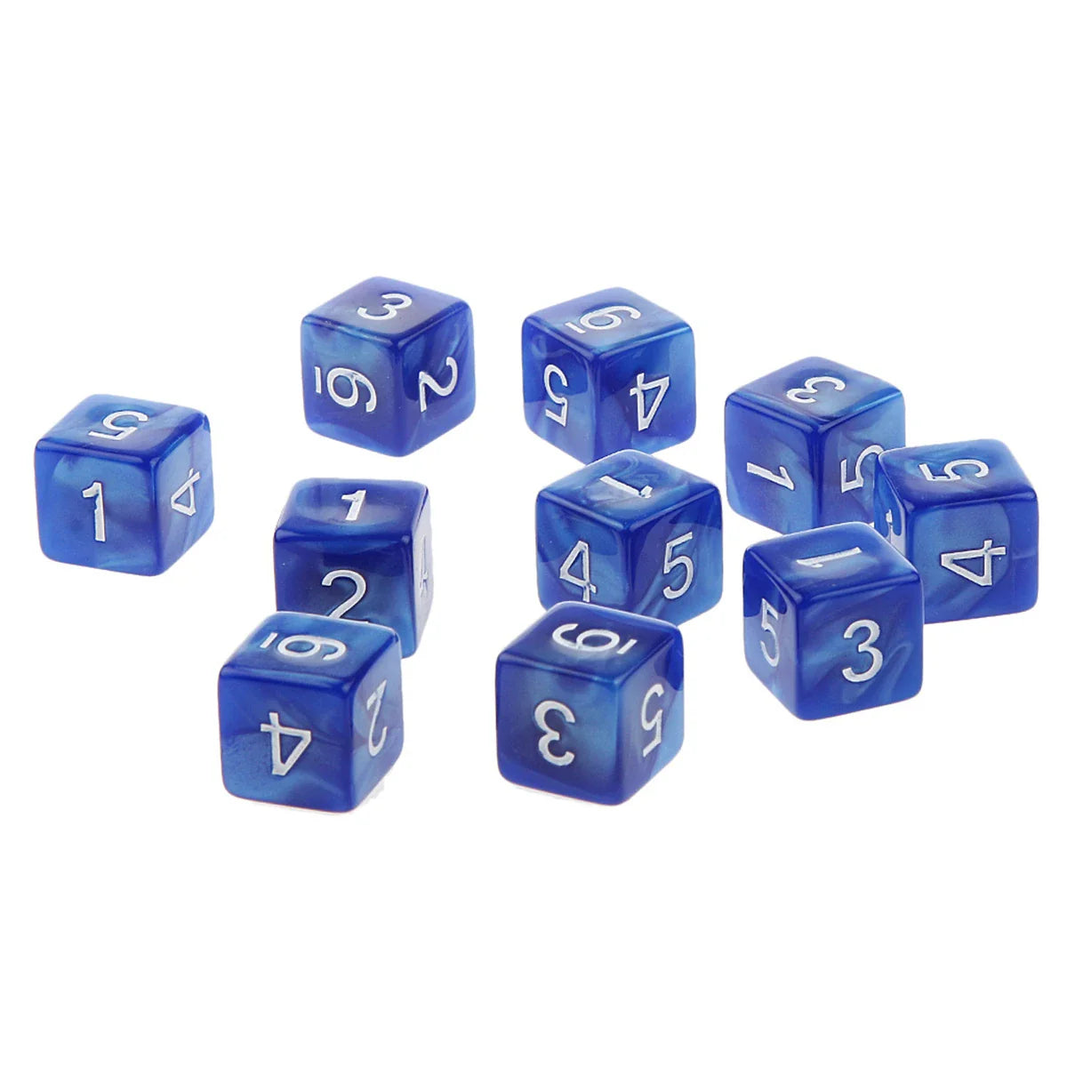 10-Piece Acrylic D6 Dice Set 16mm (0.63 in) – Carved Six-Sided Game Dice for RPG, Dungeons & Dragons & Board Games
