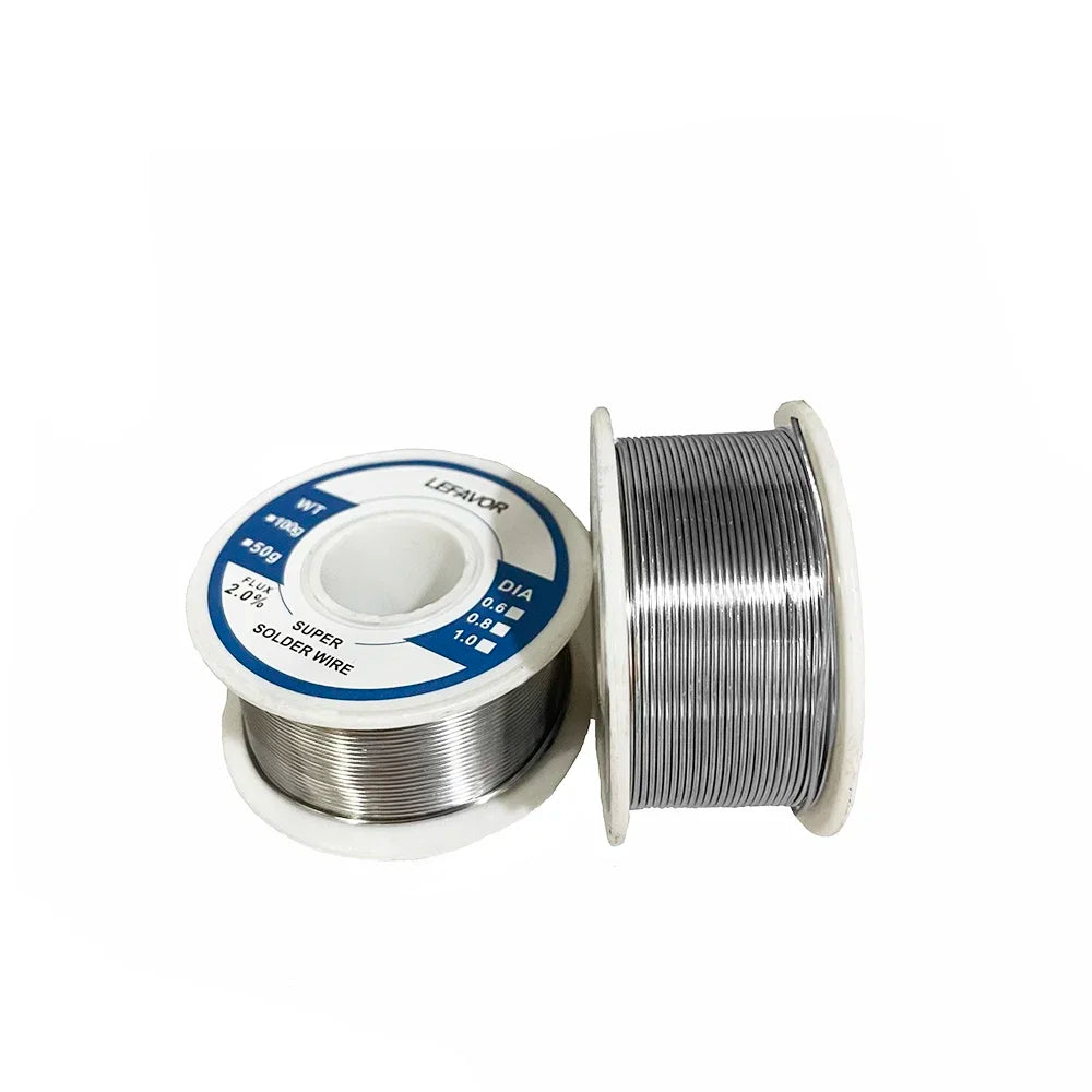 Rosin Core Solder Wire 0.8mm & 1.0mm | 20g 50g 100g No-Clean 2.0% Flux Lead-Free Tin Alloy
