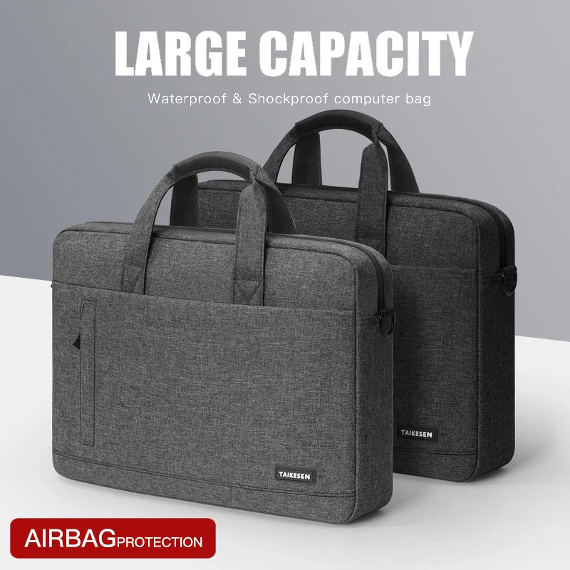Canvas Laptop Sleeve Briefcase 13–17 Inch — Zippered Shoulder Handbag