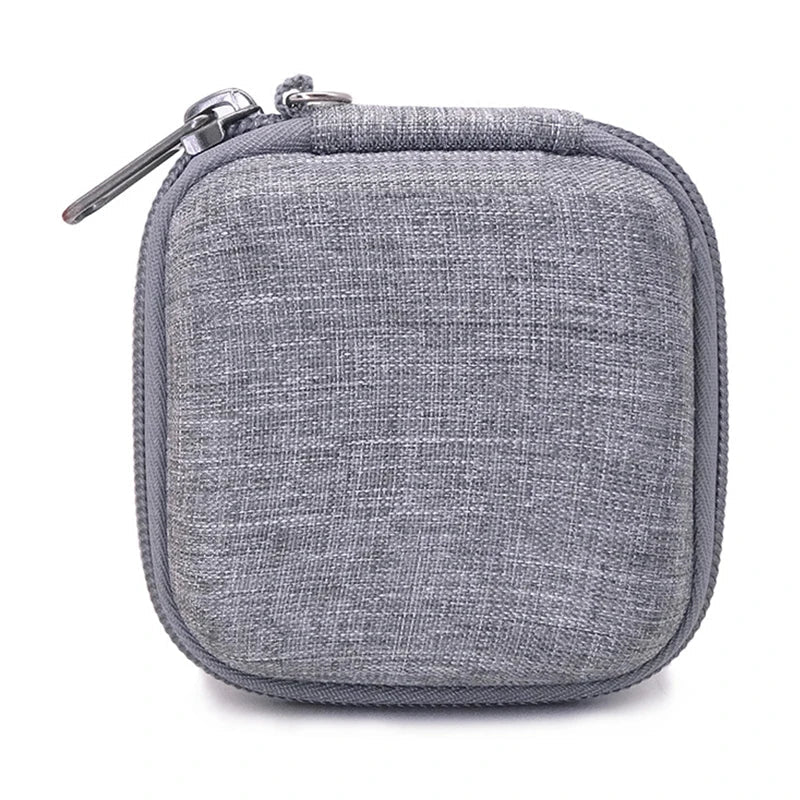 Leather Earphone & Cable Organizer Case – Portable Earbud, Charger & USB Drive Storage