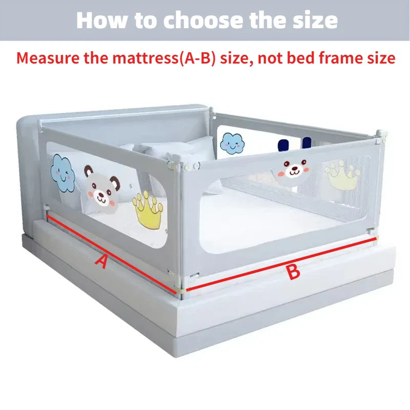 Baby & Toddler Bed Rail Anti-Fall Safety Guard - Side Bed Barrier Fits 1.5-2.2 m (59-87 in)