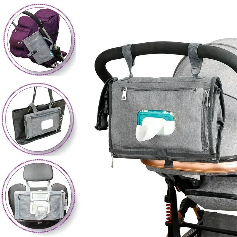 Compact Waterproof Travel Baby Changing Pad with Wipes Pocket - Portable Diaper Changing Station 30 x 20 cm (11.8 x 7.9 in)