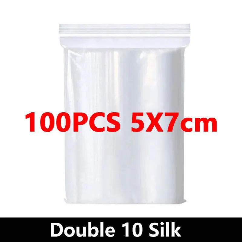 100-Pack Heavy-Duty Clear Resealable Ziplock Bags – Small Plastic Storage Bags for Jewelry, Food & Crafts