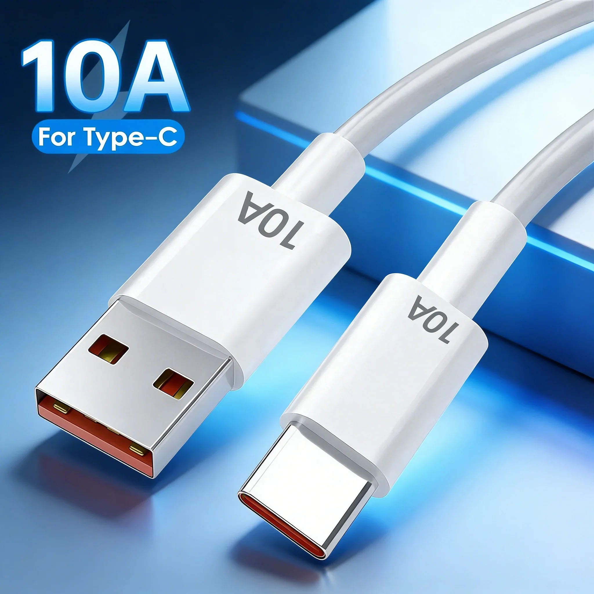 10A USB A Fast Charging Phone Cable USB to Type-C High Power Data Cord Quick Charge Wire for iPhone Xiaomi Samsung Huawei Phone