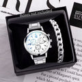 Men's Business Quartz Watch 40mm Stainless Steel Band with Bracelet (1 or 2-Pack)