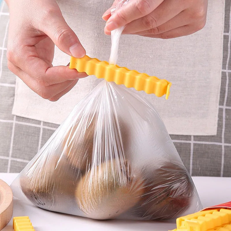12-Pack Potato-Shaped Bag Clips with Magnetic Storage Box – Food & Snack Sealer Clips for Kitchen Refrigerator